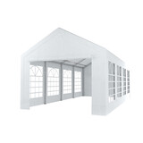Lizzely Garden & Living Tente de réception 4x8m semi professionnelle 180 gr/m² PE blanc tonnelle de jardin
