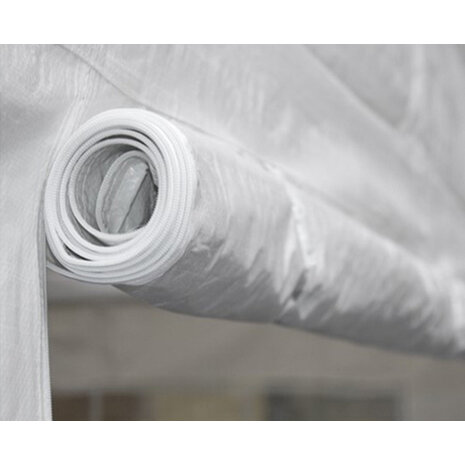Lizzely Garden & Living Tente de réception 4x8m semi professionnelle 180 gr/m² PE blanc tonnelle de jardin