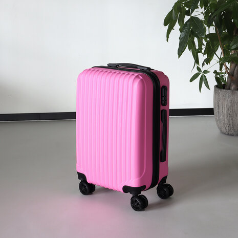 Lizzely Garden & Living Valise rose bagage à main 55cm 4 roulettes avec code valise cabine
