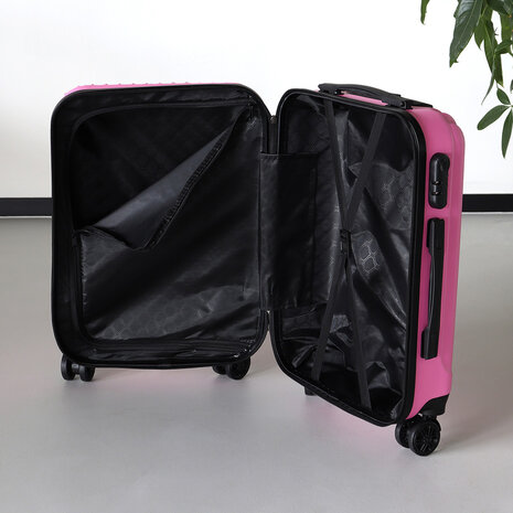 Lizzely Garden & Living Valise rose bagage à main 55cm 4 roulettes avec code valise cabine