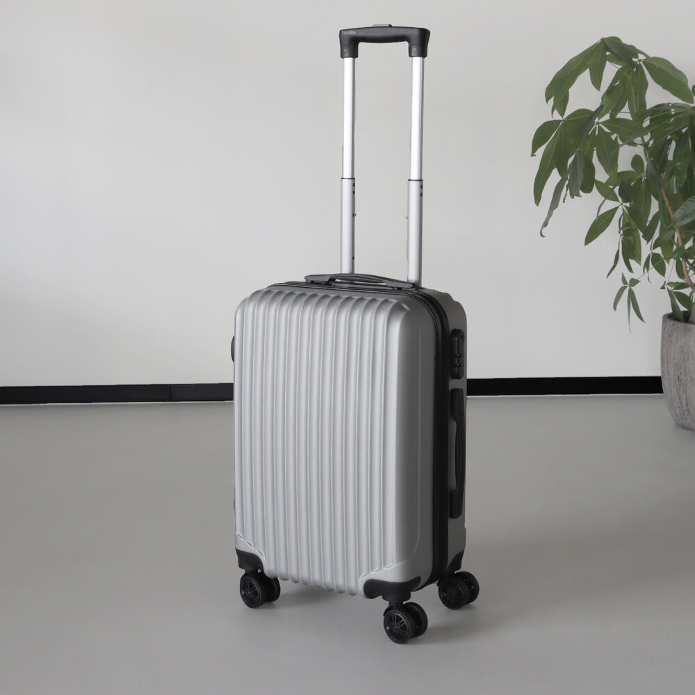 Valise argent bagage à main 55cm 4 roulettes avec code valise cabine