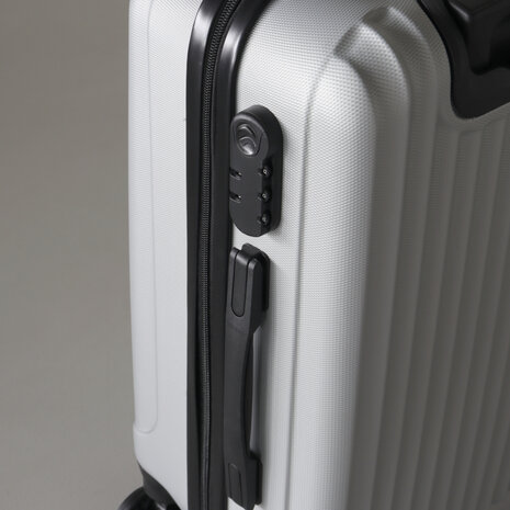 Lizzely Garden & Living Valise argent bagage à main 55cm 4 roulettes avec code valise cabine