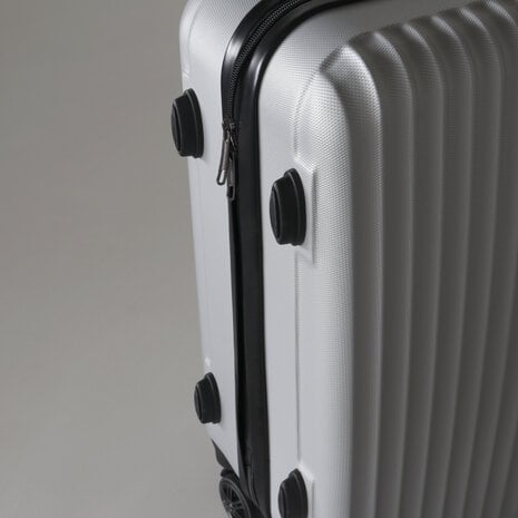 Lizzely Garden & Living Valise argent bagage à main 55cm 4 roulettes avec code valise cabine