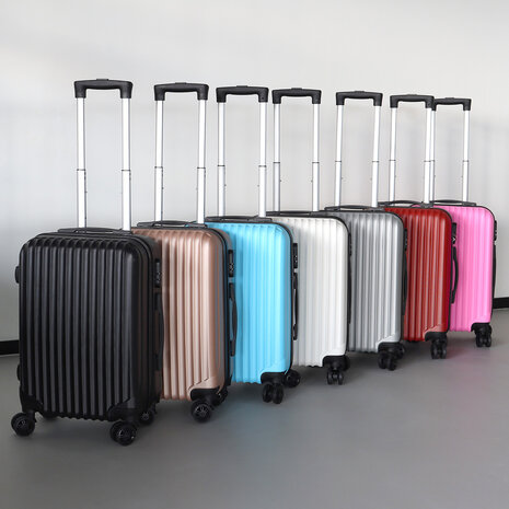 Lizzely Garden & Living Valise argent bagage à main 55cm 4 roulettes avec code valise cabine