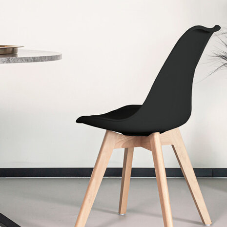 Lizzely Garden & Living Chaise de salle à manger avec rembourrage à l’assise noir