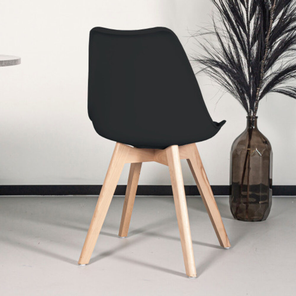 Chaise de salle à manger avec rembourrage à l’assise noir