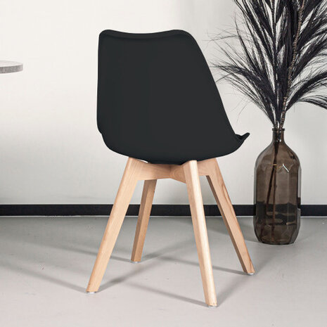 Lizzely Garden & Living Chaise de salle à manger avec rembourrage à l’assise noir