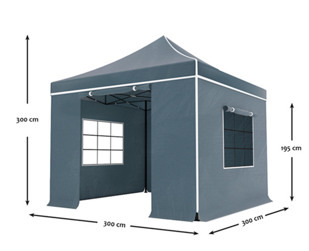 Tonnelle de jardin Easy Up pliable luxe 3x3m gris Tonnelle de jardin Easy Up pliable luxe 3x3m gris