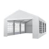 Lizzely Garden & Living Tente de réception 4x6m semi professionnelle 180 gr/m² PE blanc tonnelle de jardin