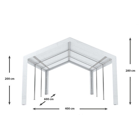 Lizzely Garden & Living Tente de réception 4x6m semi professionnelle 180 gr/m² PE blanc tonnelle de jardin