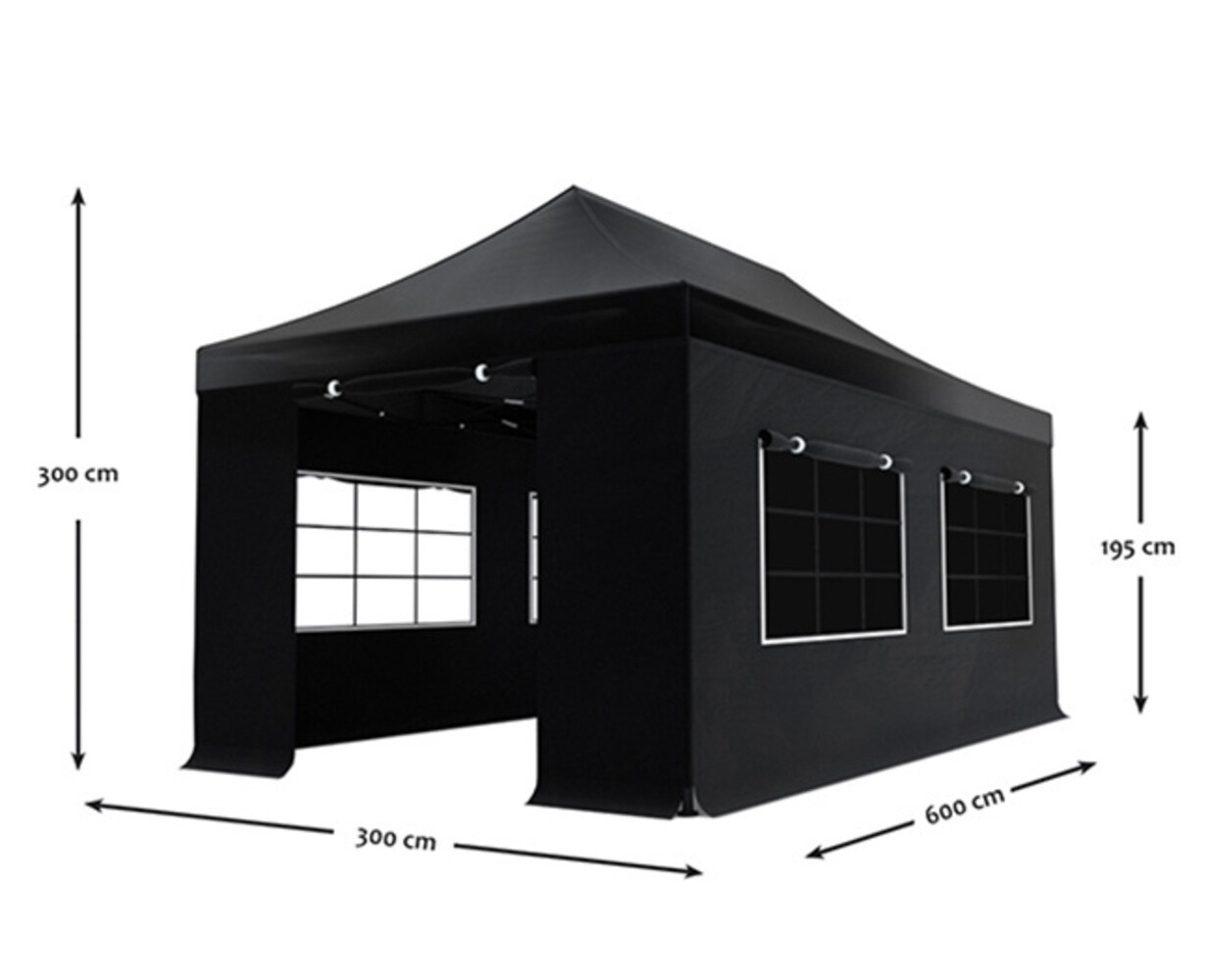 Tonnelle de jardin Easy Up pliable luxe 3x6m noir Tonnelle de jardin Easy Up pliable luxe 3x6m noir