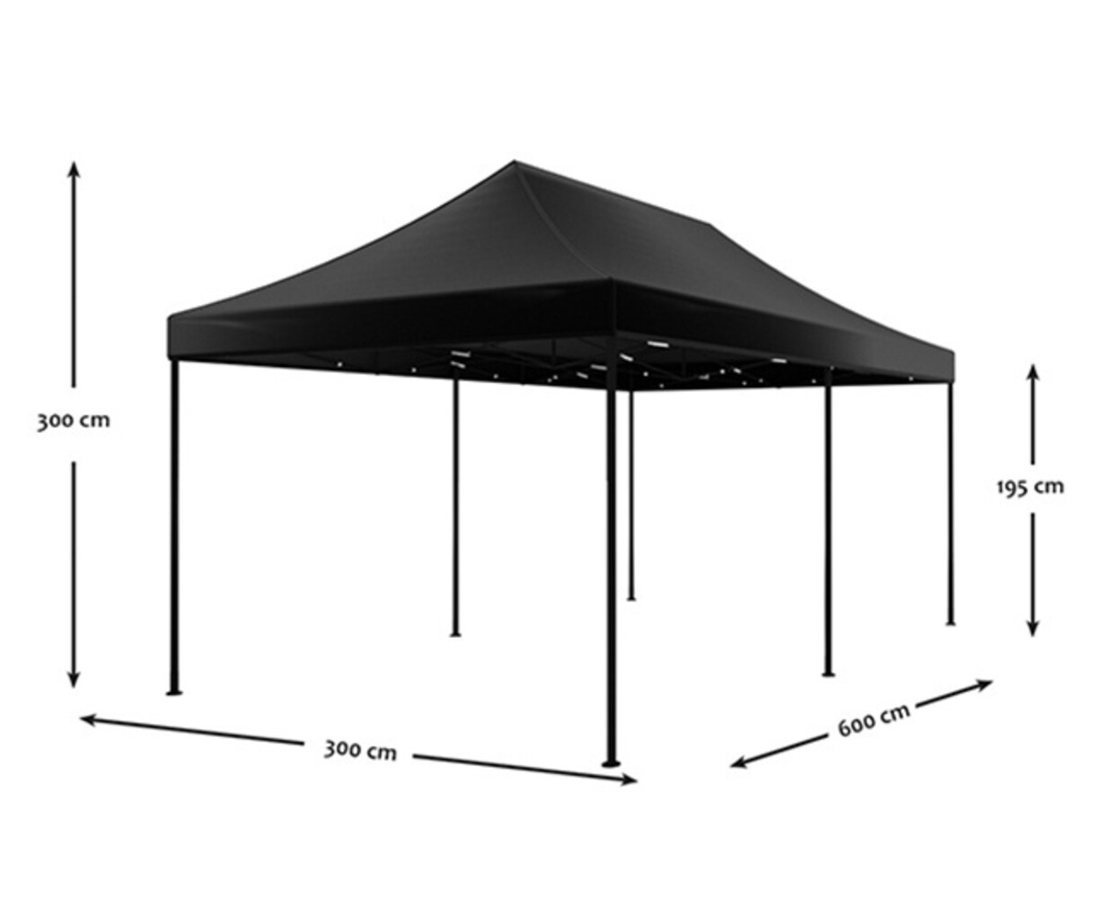 Tonnelle de jardin Easy Up pliable luxe 3x6m noir Tonnelle de jardin Easy Up pliable luxe 3x6m noir