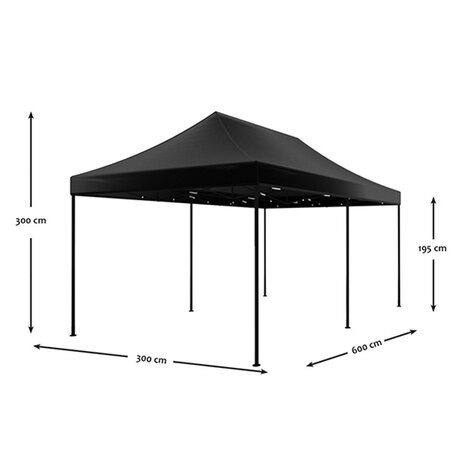 Lizzely Garden & Living Tonnelle de jardin Easy Up pliable luxe 3x6m noir Lizzely Garden & Living Tonnelle de jardin Easy Up pliable luxe 3x6m noir