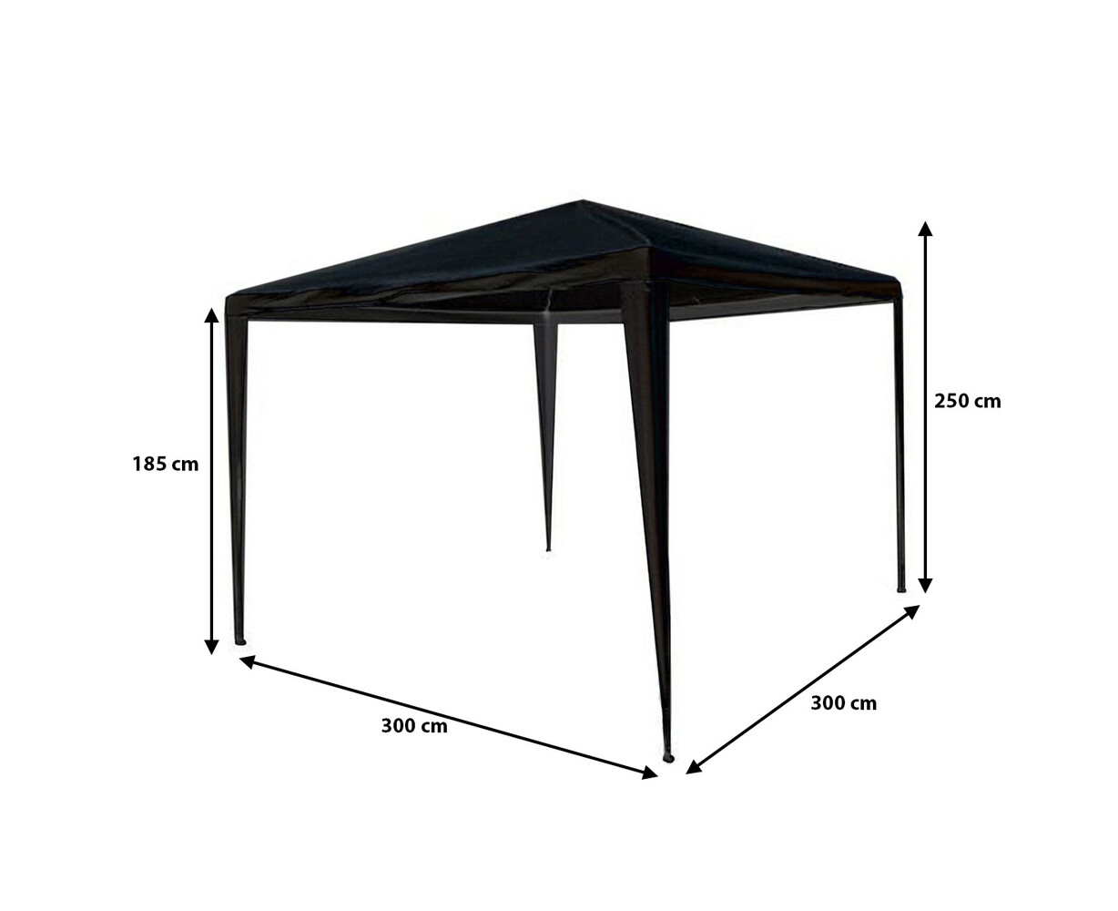 Tente de réception 3x3m noir budget sans parois latérales tonnelle de jardin