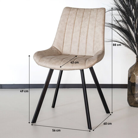 Lizzely Garden & Living Chaise de salle à manger Susta beige