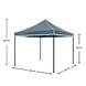 Lizzely Garden & Living Tonnelle de jardin Easy Up pliable luxe 3x3m gris sans parois latérales Lizzely Garden & Living Tonnelle de jardin Easy Up pliable luxe 3x3m gris sans parois latérales