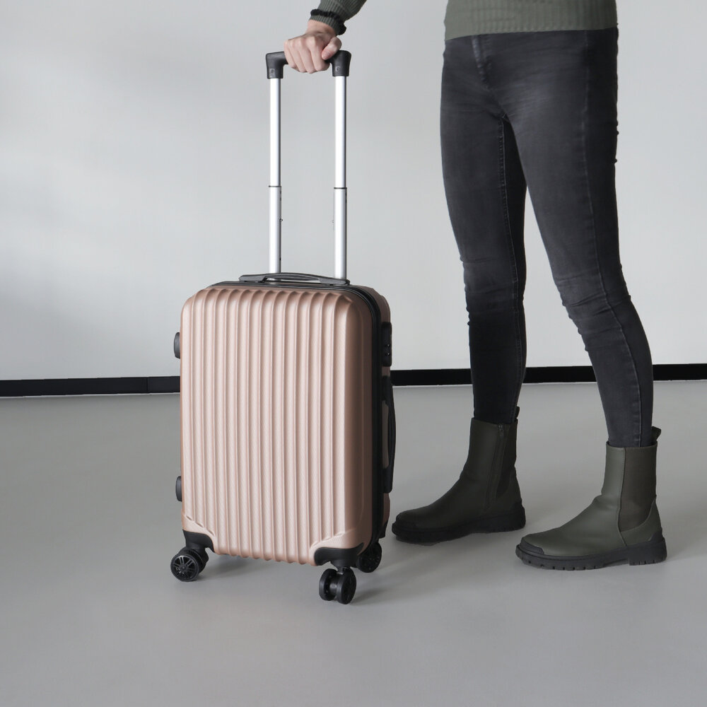 Valise champagne bagage à main 55cm 4 roulettes avec code valise cabine