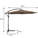 Lizzely Garden & Living Parasol déporté acier taupe diamètre 3m Lizzely Garden & Living Parasol déporté acier taupe diamètre 3m