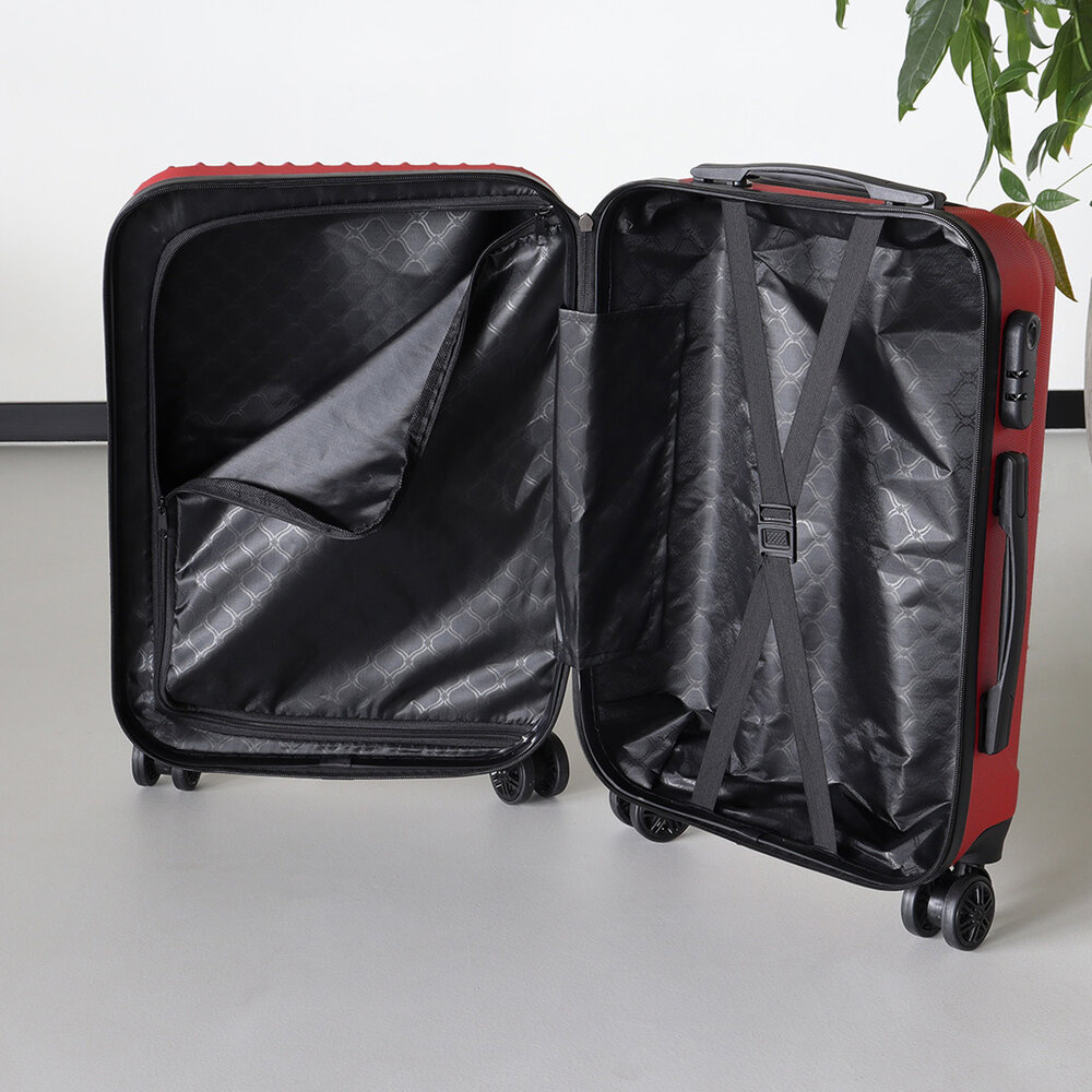 Valise rouge bagage à main 55cm 4 roulettes avec code valise cabine