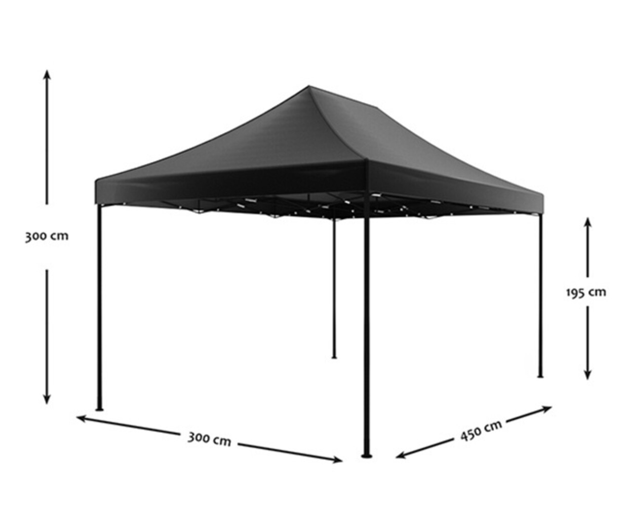 Tonnelle de jardin Easy Up pliable luxe 3x4,5m noir Tonnelle de jardin Easy Up pliable luxe 3x4,5m noir