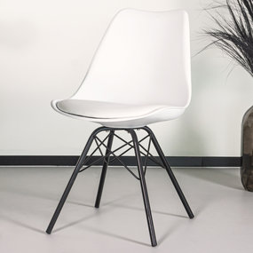 Lizzely Garden & Living Chaise de salle à manger Avy blanc avec rembourrage à l'assise