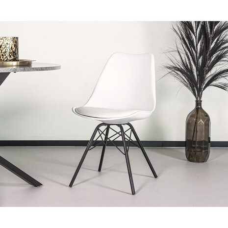 Lizzely Garden & Living Chaise de salle à manger Avy blanc avec rembourrage à l'assise