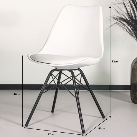 Lizzely Garden & Living Chaise de salle à manger Avy blanc avec rembourrage à l'assise