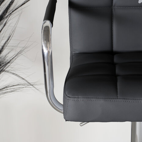 Lizzely Garden & Living Tabouret de bar Anel simili cuir noir avec accoudoirs