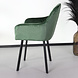 Lizzely Garden & Living Chaise de salle à manger Yurgan velours vert mate avec accoudoirs Lizzely Garden & Living Chaise de salle à manger Yurgan velours vert mate avec accoudoirs