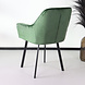 Lizzely Garden & Living Chaise de salle à manger Yurgan velours vert mate avec accoudoirs Lizzely Garden & Living Chaise de salle à manger Yurgan velours vert mate avec accoudoirs