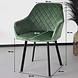 Lizzely Garden & Living Chaise de salle à manger Yurgan velours vert mate avec accoudoirs Lizzely Garden & Living Chaise de salle à manger Yurgan velours vert mate avec accoudoirs