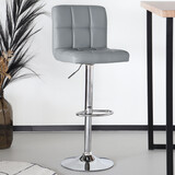 Lizzely Garden & Living Tabouret de bar Anel simili cuir gris clair