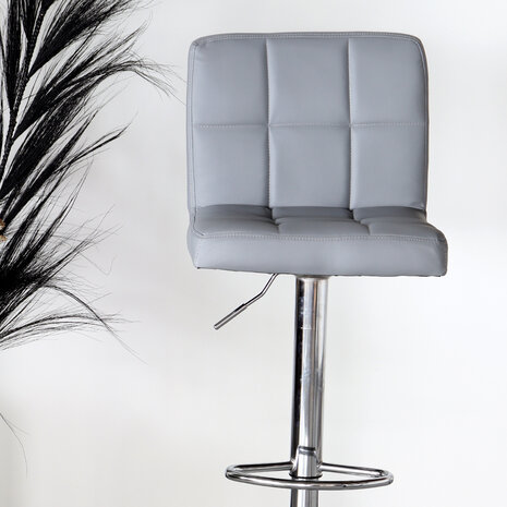 Lizzely Garden & Living Tabouret de bar Anel simili cuir gris clair