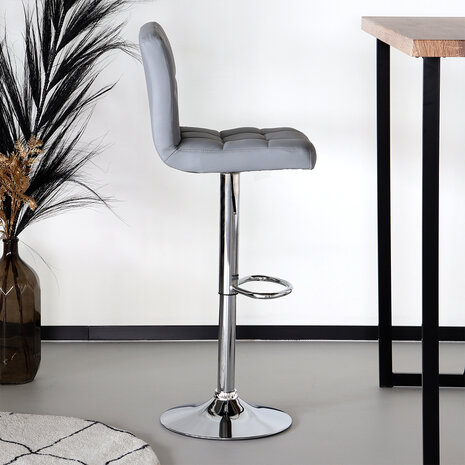 Lizzely Garden & Living Tabouret de bar Anel simili cuir gris clair