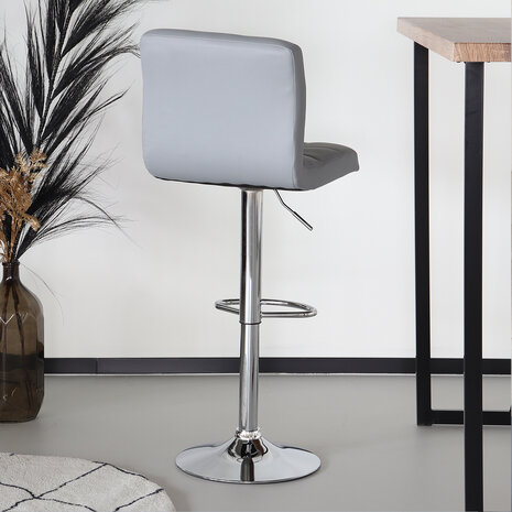 Lizzely Garden & Living Tabouret de bar Anel simili cuir gris clair