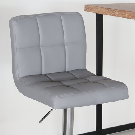 Lizzely Garden & Living Tabouret de bar Anel simili cuir gris clair