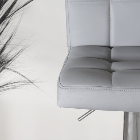 Lizzely Garden & Living Tabouret de bar Anel simili cuir gris clair