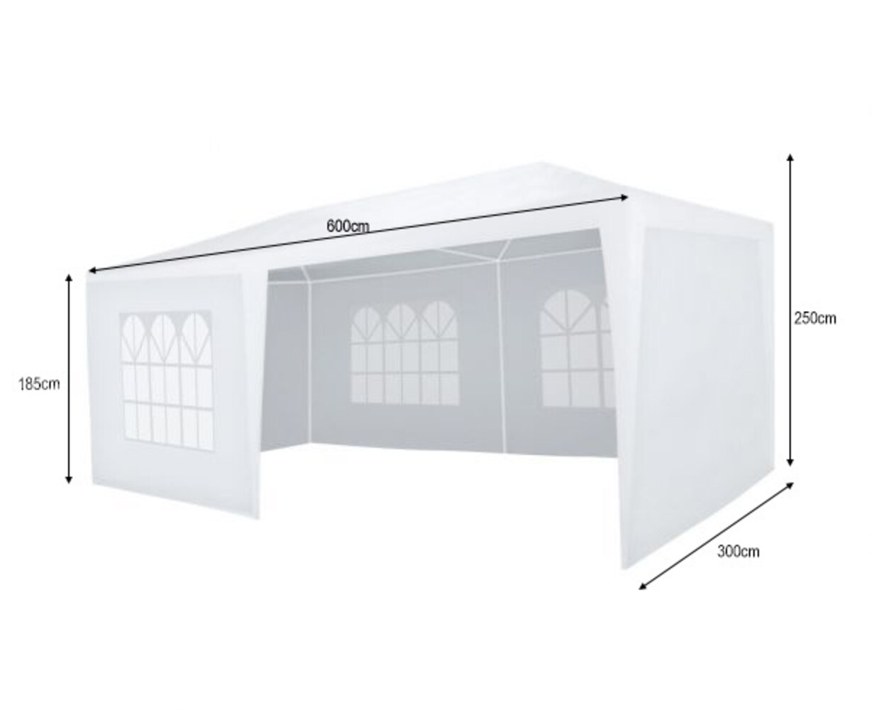 Tente de réception 3x6m blanc budget tonnelle de jardin