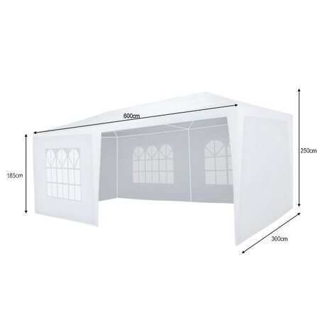 Lizzely Garden & Living Tente de réception 3x6m blanc budget tonnelle de jardin