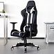 Lizzely Garden & Living Fauteuil de jeu et de bureau ergonomique Prozo noir et blanc Lizzely Garden & Living Fauteuil de jeu et de bureau ergonomique Prozo noir et blanc
