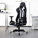Lizzely Garden & Living Fauteuil de jeu et de bureau ergonomique Prozo noir et blanc Lizzely Garden & Living Fauteuil de jeu et de bureau ergonomique Prozo noir et blanc