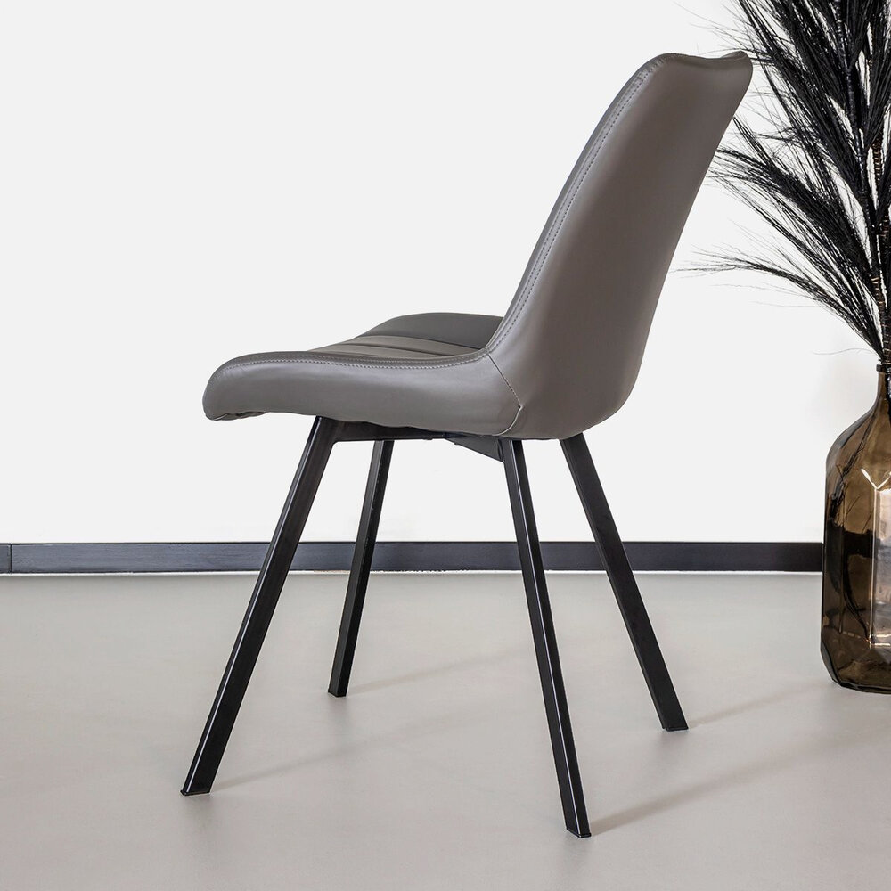 Chaise de salle à manger Susta anthracite simili cuir Chaise de salle à manger Susta anthracite simili cuir