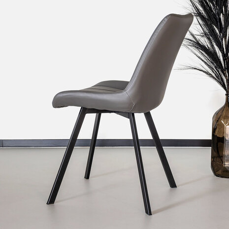 Lizzely Garden & Living Chaise de salle à manger Susta anthracite simili cuir Lizzely Garden & Living Chaise de salle à manger Susta anthracite simili cuir