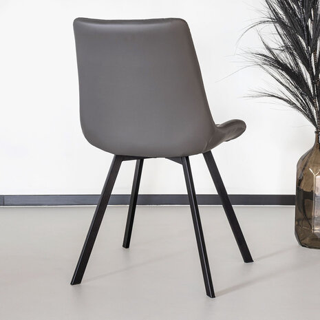 Lizzely Garden & Living Chaise de salle à manger Susta anthracite simili cuir Lizzely Garden & Living Chaise de salle à manger Susta anthracite simili cuir