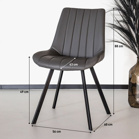 Lizzely Garden & Living Chaise de salle à manger Susta anthracite simili cuir Lizzely Garden & Living Chaise de salle à manger Susta anthracite simili cuir