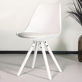 Lizzely Garden & Living Chaise de salle à manger Liv blanc avec rembourrage à l’assise