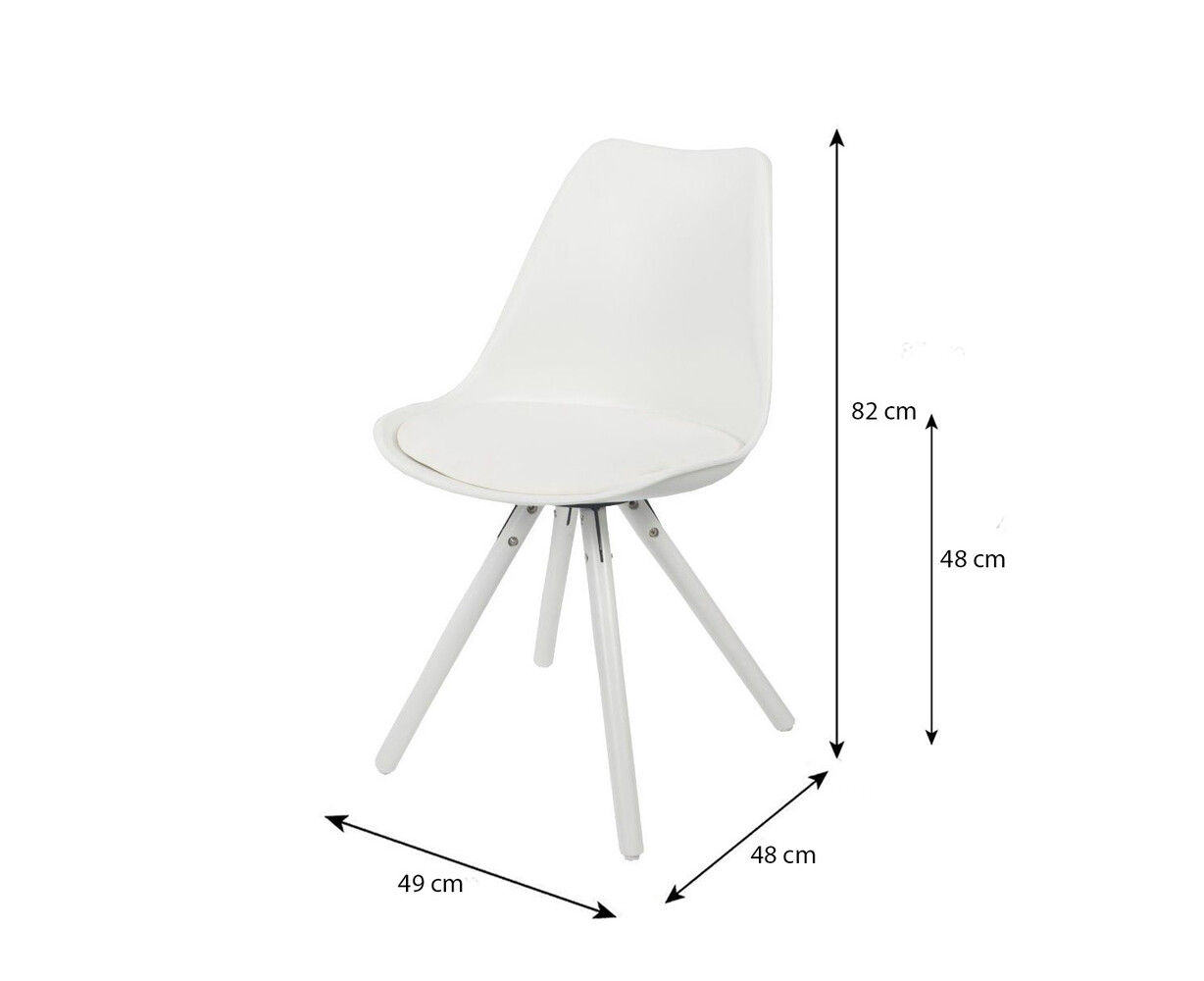 Chaise de salle à manger Liv blanc avec rembourrage à l’assise