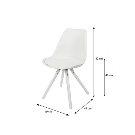 Lizzely Garden & Living Chaise de salle à manger Liv blanc avec rembourrage à l’assise