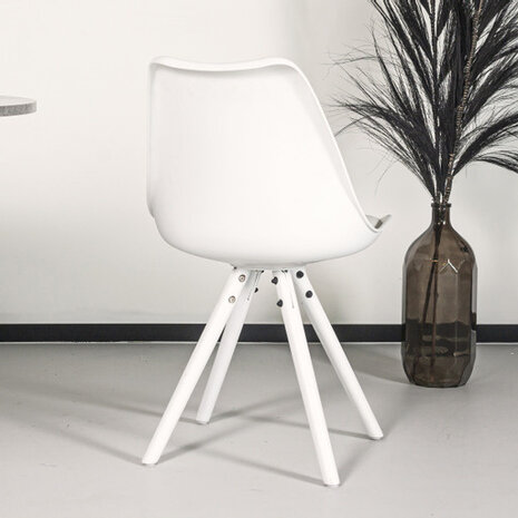 Lizzely Garden & Living Chaise de salle à manger Liv blanc avec rembourrage à l’assise