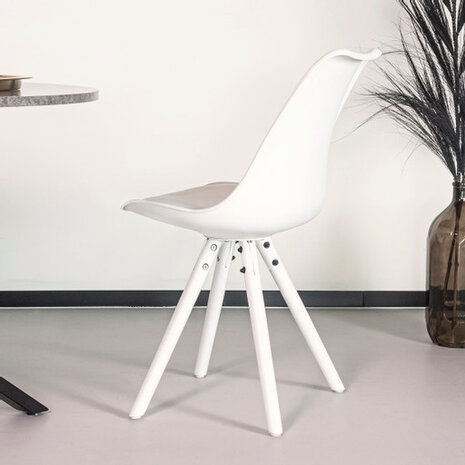 Lizzely Garden & Living Chaise de salle à manger Liv blanc avec rembourrage à l’assise